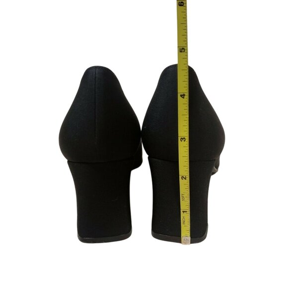 STUART WEITZMAN BLACK FABRIC BLOCK HEEL PUMPS 7 AA - Picture 6 of 9